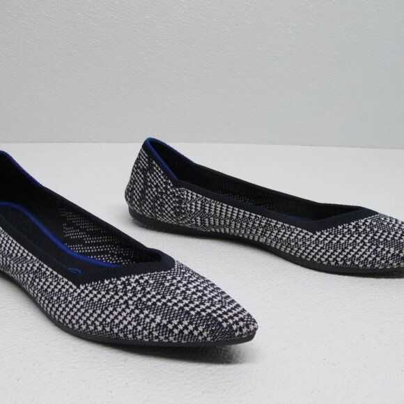 Rothy’s The Point Black White Houndstooth Flats Pointed Toe size 9 - Picture 3 of 9